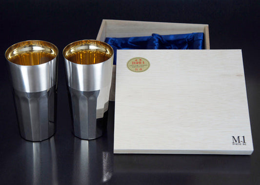 Silky tumbler 24-karat gold finish(2 pieces paulownia box)